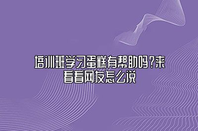 培训班学习蛋糕有帮助吗？来看看网友怎么说