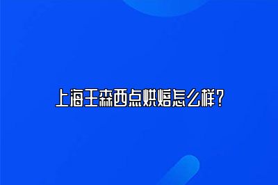 上海王森西点烘焙怎么样？