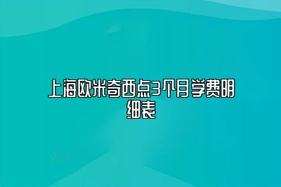 上海欧米奇西点3个月学费明细表