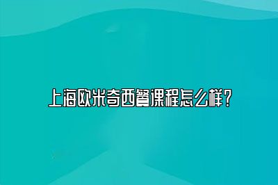 上海欧米奇西餐课程怎么样？