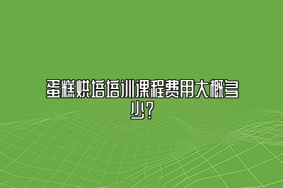 蛋糕烘培培训课程费用大概多少？