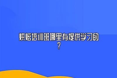 烘焙培训班哪里有提供学习的？