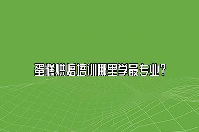 蛋糕烘焙培训哪里学最专业？