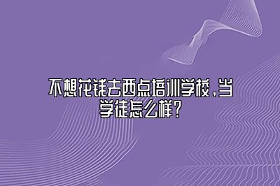 不想花钱去西点培训学校，当学徒怎么样？