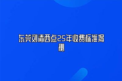 东莞刘清西点25年收费标准揭秘